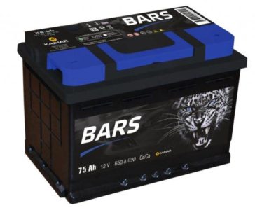 Аккумулятор BARS 6СТ-75 П.П. 75Ah 650A